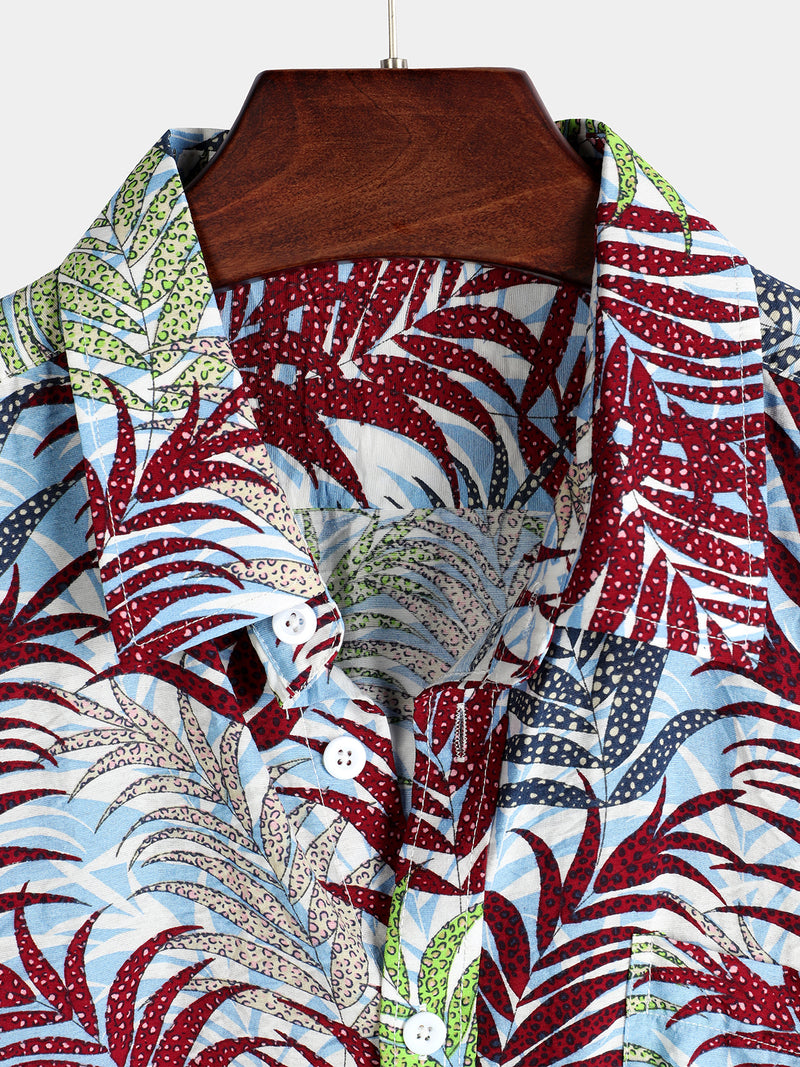 Men's Casual Holiday Pocket Cotton Short Sleeve Shirt
