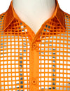 Mens Dress Shirt Silver Sequins Long Sleeve Button Down Disco Shirt Party Costume