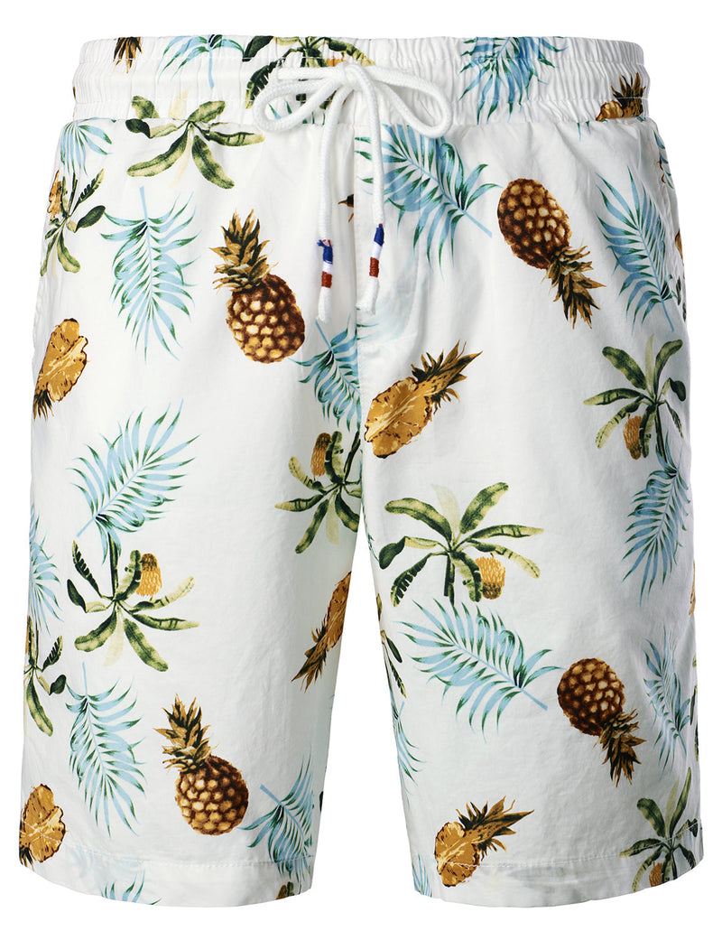 Men's Cotton Pineapple Print Hawaiian Shirt & Shorts Set