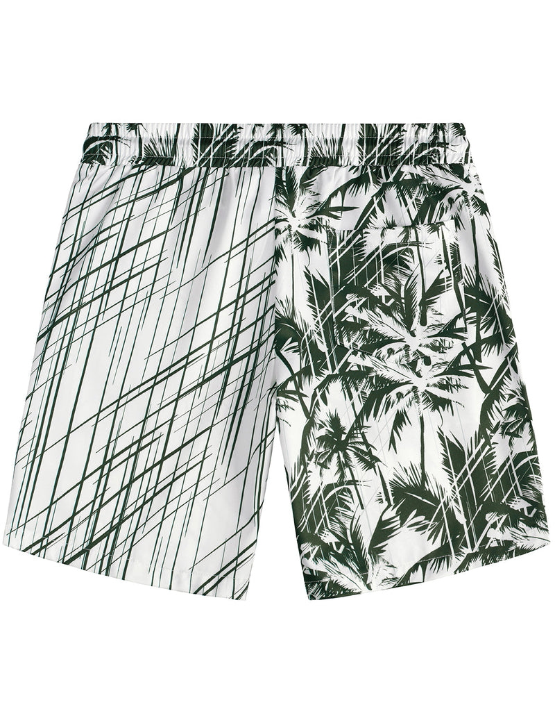 Men's Summer Casual Palm Tree Beach Hawaiian Aloha Shorts