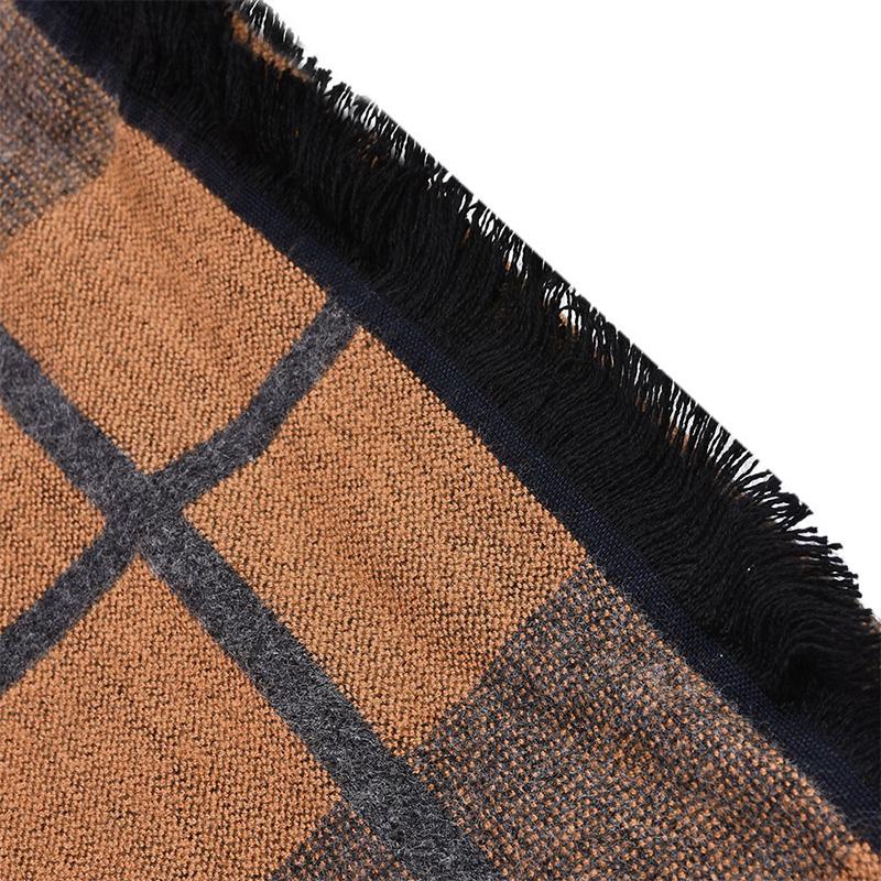 Men's Warm And Color Matching Plaid Scarf