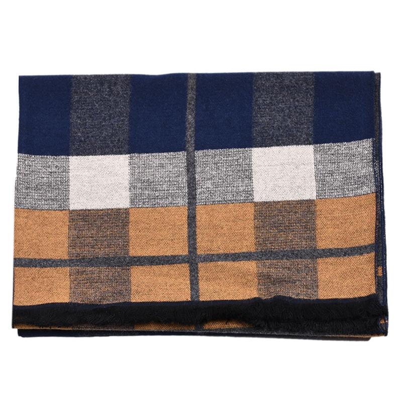 Men's Warm And Color Matching Plaid Scarf