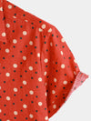 Men's Red Polka Dots Cotton Short Sleeve Shirt