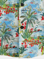 Men's Floral Printed Holiday Pocket Cotton Shirt
