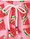 Men's Breathable Tropical Fruit Cotton Pink Watermelon Beach Hawaiian Aloha Summer Shorts