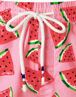 Men's Breathable Tropical Fruit Cotton Pink Watermelon Beach Hawaiian Aloha Summer Shorts
