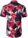 Men's Flower Casual Button Down Hawaiian Shirts&Shorts