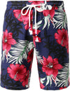 Men's Flower Casual Button Down Hawaiian Shirts&Shorts
