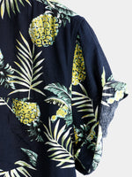 Men's Tropical Fruit Pineapple Holiday Cotton Shirt