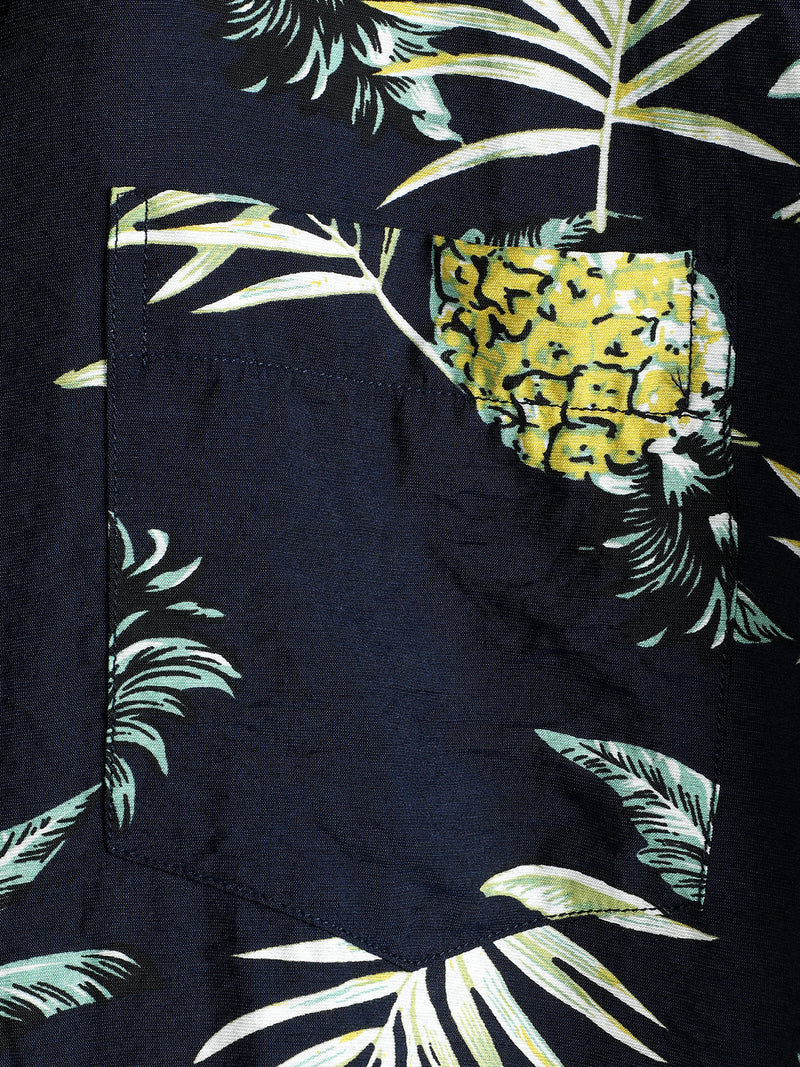 Men's Tropical Fruit Pineapple Holiday Cotton Shirt