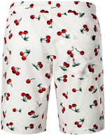 Men's Cherry Print Cotton Hawaiian Shirt & Shorts Set