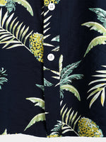 Men's Tropical Fruit Pineapple Holiday Cotton Shirt