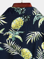 Men's Tropical Fruit Pineapple Holiday Cotton Shirt