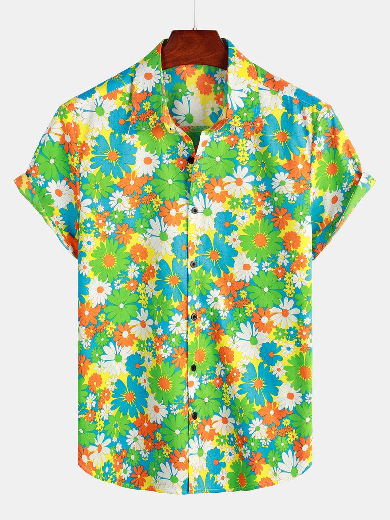 Bundle Of 2 | Men's Floral Cotton Tropical Hawaiian Shirts