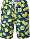 Men's Lemon Print Cotton Hawaiian Shirt & Shorts Set
