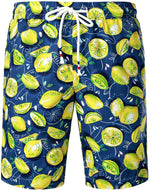 Men's Lemon Print Cotton Hawaiian Shirt & Shorts Set