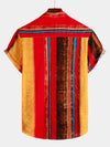 Men's Colorful Breathable Cotton Short Sleeve Striped Shirt