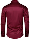 Mens Dress Shirt Silver Sequins Long Sleeve Button Down Disco Shirt Party Costume