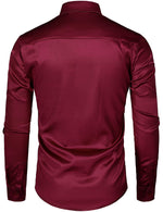 Mens Dress Shirt Silver Sequins Long Sleeve Button Down Disco Shirt Party Costume