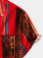 Men's Colorful Breathable Cotton Short Sleeve Striped Shirt