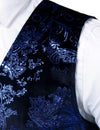 Mens Hipster Metallic Paisley Printed Single Breasted V-Neck Suit Vest/Tuxedo Waistcoat