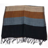 Men's Striped Double-Sided Fringed Scarf