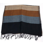 Men's Striped Double-Sided Fringed Scarf