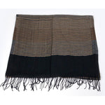 Men's Striped Double-Sided Fringed Scarf