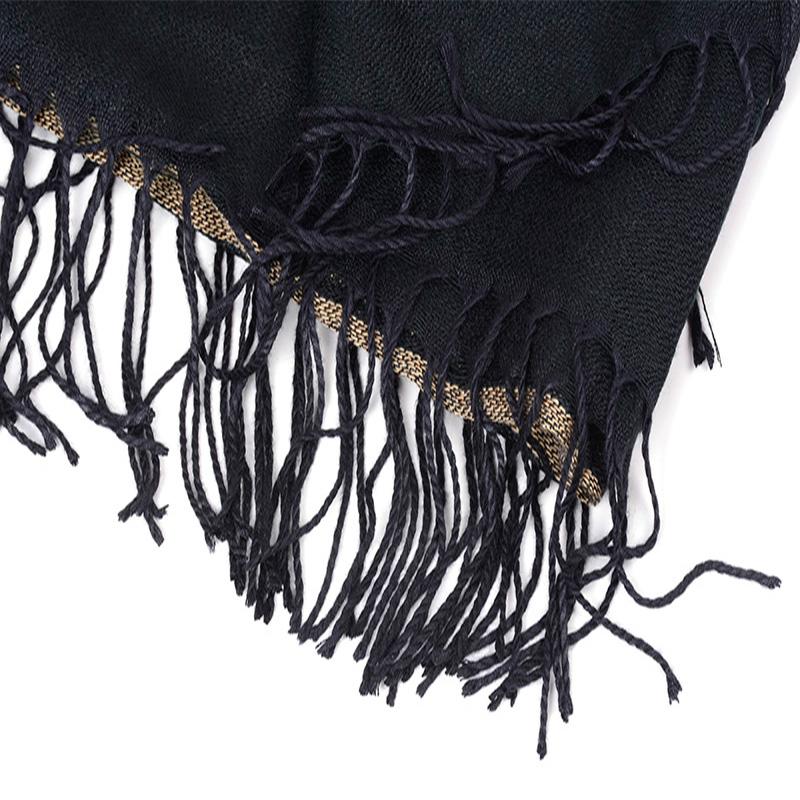 Men's Striped Double-Sided Fringed Scarf