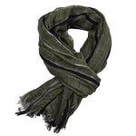 Men's Retro Literary Gold Thread Striped Scarf