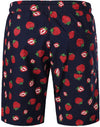 Men's Cotton Strawberry Print Hawaiian Shirt & Shorts Set