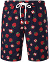 Men's Cotton Strawberry Print Hawaiian Shirt & Shorts Set