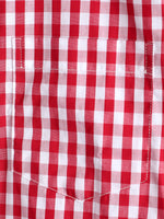 Men's Pink Casual Solid Color Plaid Cotton Pocket Shirt