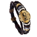 12 Constellation Lucky Braided Adjustable Leather Bracelet