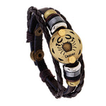 12 Constellation Lucky Braided Adjustable Leather Bracelet