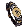 12 Constellation Lucky Braided Adjustable Leather Bracelet