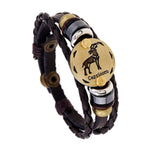 12 Constellation Lucky Braided Adjustable Leather Bracelet