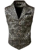 Mens Victorian Suit Vest Steampunk Gothic Waistcoat Beige Vest