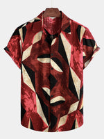 Men's Cotton Geometric Patterns Short Sleeve Shirt