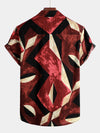 Men's Cotton Geometric Patterns Short Sleeve Shirt