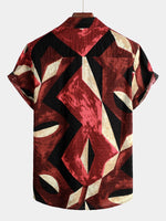 Men's Cotton Geometric Patterns Short Sleeve Shirt