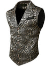 Mens Victorian Suit Vest Steampunk Gothic Waistcoat Beige Vest