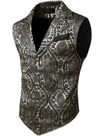Mens Victorian Suit Vest Steampunk Gothic Waistcoat Beige Vest