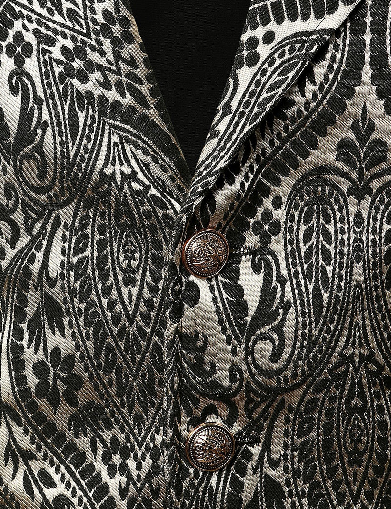 Mens Victorian Suit Vest Steampunk Gothic Waistcoat Beige Vest