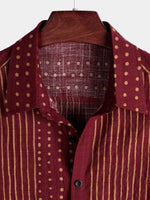 Men's Breathable Cotton Short Sleeve Striped Shirt