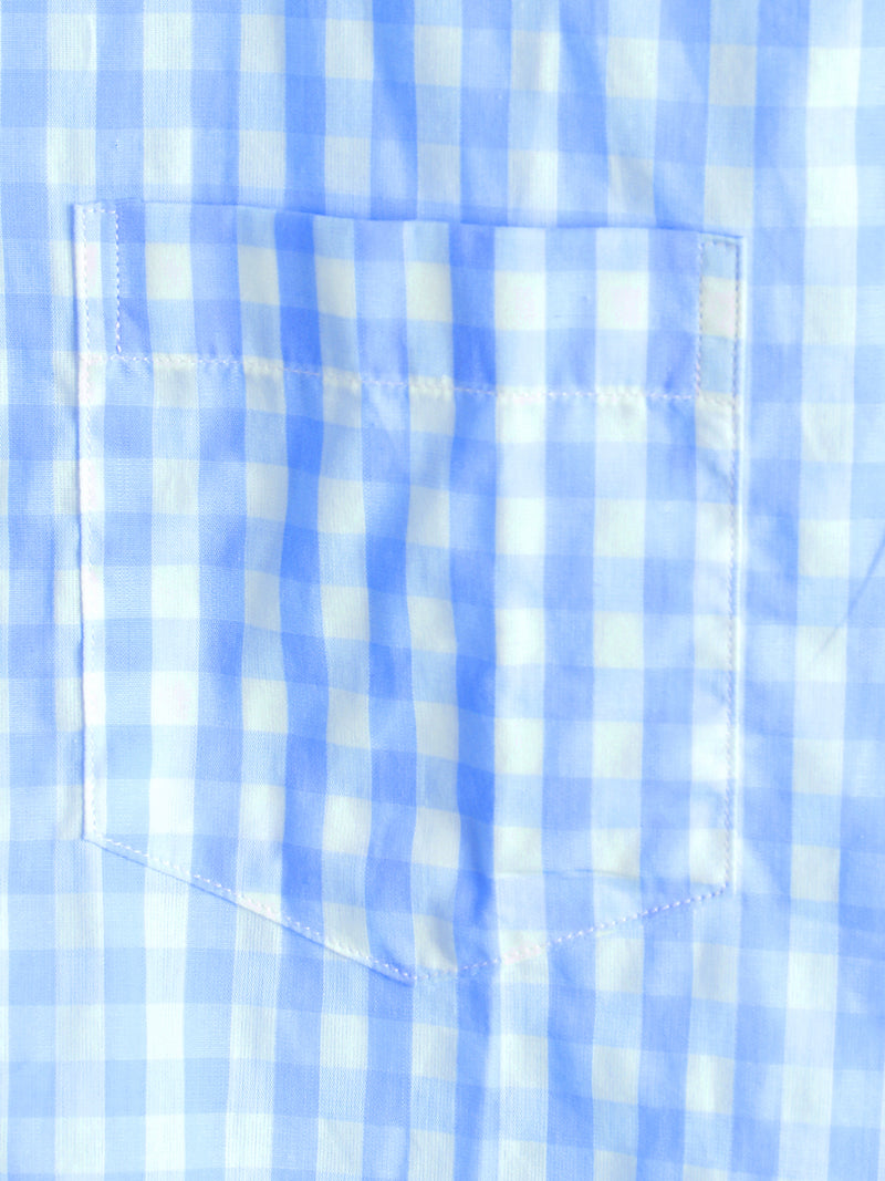 Men's Pink Casual Solid Color Plaid Cotton Pocket Shirt