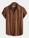 Men's Retro Button Up Short Sleeve Cotton 70s Shirt