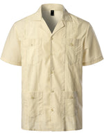 Men's Short Sleeve Button Down Cuban Guayabera Shirts Casual Suits