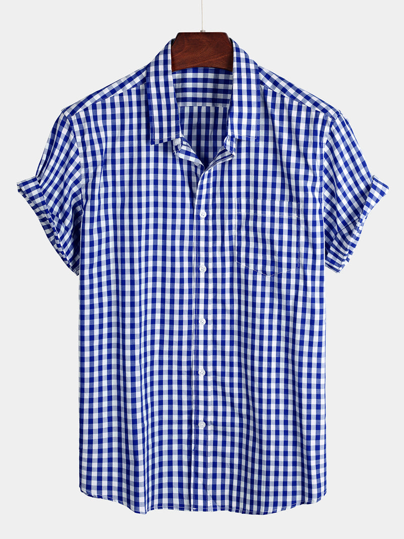 Men's Casual Pocket Plaid Cotton Shirt