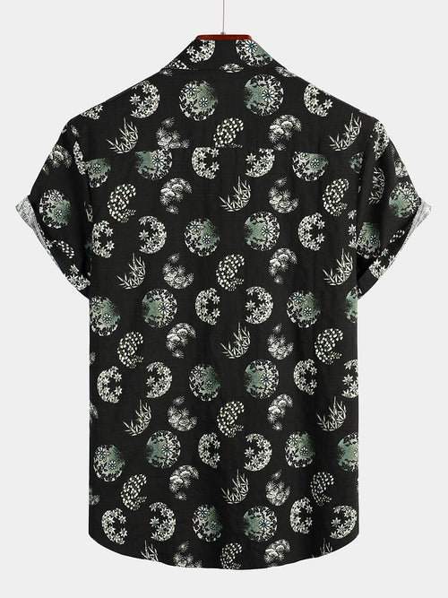 Men's Print Cotton Pocket Tropical Hawaiian Shirt